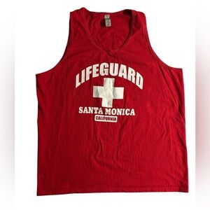 Red Lifeguard Tank Top Men's